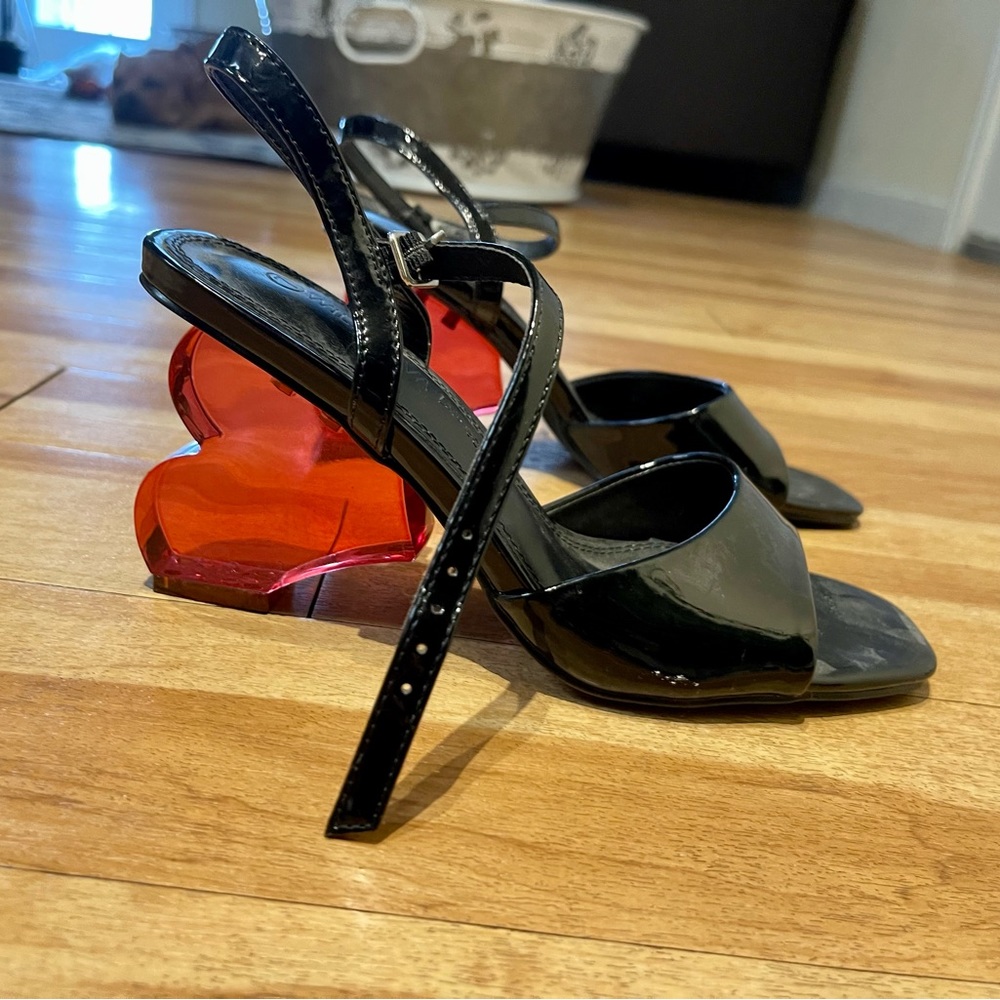 Block Heart Heeled Sandals
